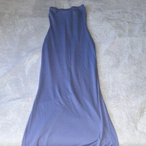 Chic Strapless Blue Dress